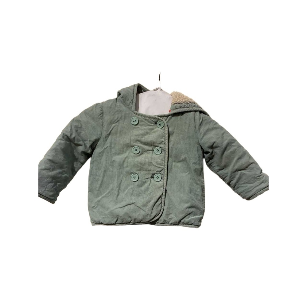 Baby Boden Sage Green Corduroy Hooded Jacket Floral Lining 18-24M
